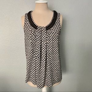 RACHEL Rachel Roy Black & Cream Shell Tank Top